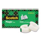 Scotch Magic Tape Refill, 1" Core, 0.75" x 22.2 yds, Clear, 6/Pack (810S6)