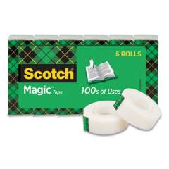 Scotch Magic Tape Refill, 1" Core, 0.75" x 22.2 yds, Clear, 6/Pack (894633)