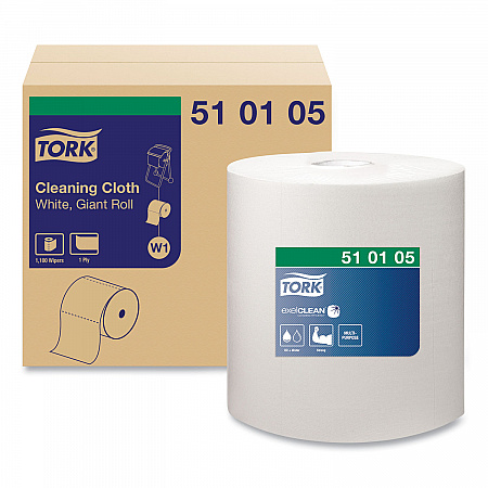 Cleaning Cloth, 12.6 x 13.3, White, 1,100 Wipes/Roll (510105)