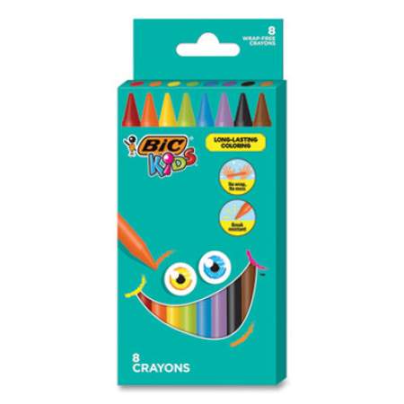 BIC Kids Coloring Crayons, 8 Assorted Colors, 8/Pack (BKPC8AST)