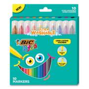 BIC Kids Ultra Washable Jumbo Markers, Medium Bullet Tip, Assorted Colors, 10/Pack (BKCMJ10AST)