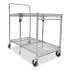 Bostitch Stowaway Folding Carts, 2 Shelves, 35w x 37.25d x 22h, Chrome, 250 lb Capacity (BSACLGCR)