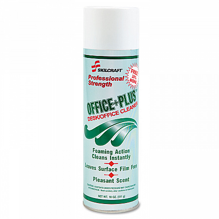 7930015128969, SKILCRAFT Office Plus Desk/Office Cleaner, 18 oz Aerosol Spray, 12/Box (5128969)