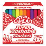 Cra-Z-Art Super Washable Markers, Broad Bullet Tip, Assorted Colors, 40/Set (740106)