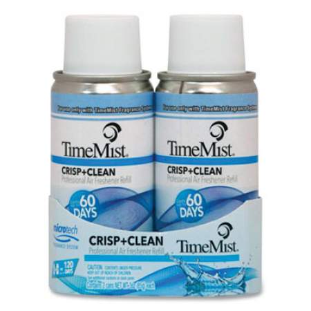 TimeMist Metered Aerosol Fragrance Dispenser Refills, Crisp and Clean, 3 oz, Aerosol Spray, 6/Carton (TMFB32PK)