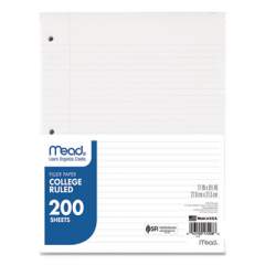 Mead Filler Paper, 3-Hole, 8.5 x 11, College Rule, 200/Pack (17208)