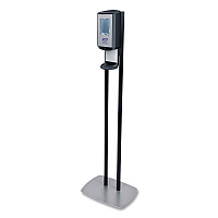 CS6 Hand Sanitizer Floor Stand with Dispenser, 1,200 mL, 13.5 x 5 x 28.5, Graphite/Silver (7416DS)