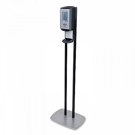 CS6 Hand Sanitizer Floor Stand with Dispenser, 1,200 mL, 13.5 x 5 x 28.5, Graphite/Silver (7416DS)