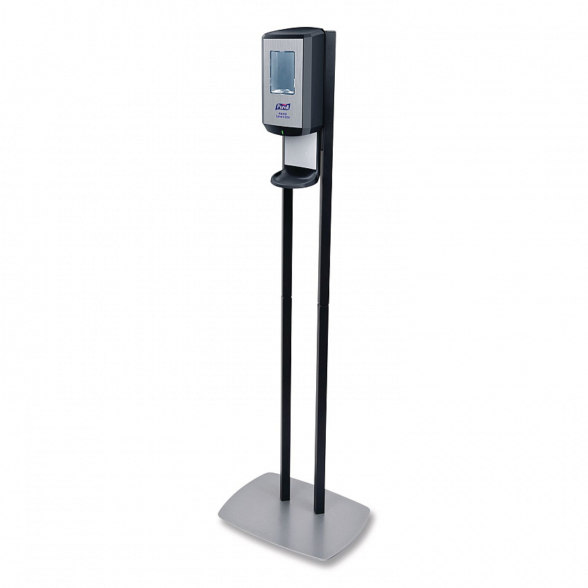 CS6 Hand Sanitizer Floor Stand with Dispenser, 1,200 mL, 13.5 x 5 x 28.5, Graphite/Silver (7416DS)