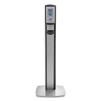 MESSENGER CS8 Silver Panel Floor Stand with Dispenser, 1,200 mL, 15.13 x 16.62 x 52.68, Graphite/Silver (7518DSSLV)