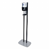 ES6 Hand Sanitizer Floor Stand with Dispenser, 1,200 mL, 13.5 x 5 x 28.5, Graphite/Silver (7216DS)
