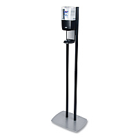 ES6 Hand Sanitizer Floor Stand with Dispenser, 1,200 mL, 13.5 x 5 x 28.5, Graphite/Silver (7216DS)