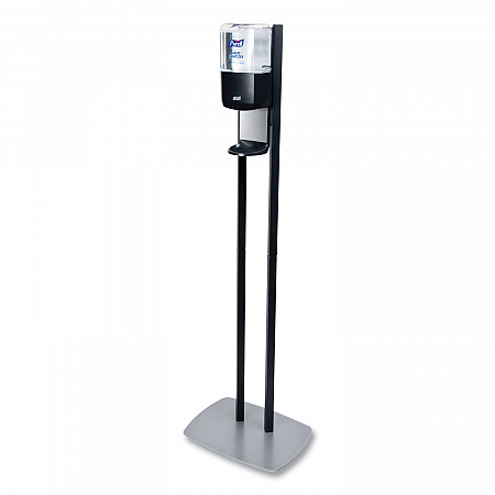 ES6 Hand Sanitizer Floor Stand with Dispenser, 1,200 mL, 13.5 x 5 x 28.5, Graphite/Silver (7216DS)