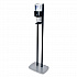 ES6 Hand Sanitizer Floor Stand with Dispenser, 1,200 mL, 13.5 x 5 x 28.5, Graphite/Silver (7216DS)