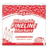 Cra-Z-Art Washable Fineline Markers Classpack, Fine Bullet Tip, Eight Assorted Colors, 200/Set (740071)