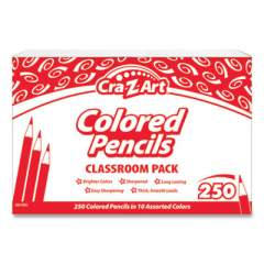 Cra-Z-Art Colored Pencils, 10 Assorted Lead/Barrel Colors, 250/Set (740011)