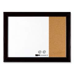 Quartet Home Decor Magnetic Combo Dry Erase with Cork Board on Side, 23 x 17, Black Wood Frame (79283)