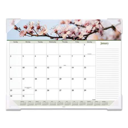 AT-A-GLANCE Floral Panoramic Desk Pad, Floral Photography, 22 x 17, White/Multicolor Sheets, Clear Corners, 12-Month (Jan-Dec): 2022 (89805)