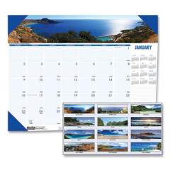 House of Doolittle Earthscapes Recycled Monthly Desk Pad Calendar, Coastlines Photos, 22 x 17, Black Binding/Corners,12-Month (Jan-Dec): 2022 (178)