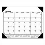 House of Doolittle Recycled One-Color Refillable Monthly Desk Pad Calendar, 22 x 17, White Sheets, Black Binding/Corners,12-Month(Jan-Dec): 2022 (124)