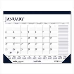 House of Doolittle Recycled Two-Color Monthly Desk Pad Calendar with Notes Section, 18.5 x 13, Blue Binding/Corners, 12-Month (Jan-Dec): 2022 (1646)
