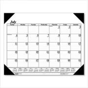 House of Doolittle Recycled Economy Academic Desk Pad Calendar, 22 x 17, White/Black Sheets, Black Binding/Corners,14-Month(July-Aug): 2021-2022 (12502)
