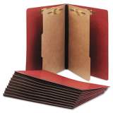 AbilityOne 7530015567912 SKILCRAFT Pressboard Top Tab Classification Folder, 2 Dividers, Letter Size, Earth Red, 10/Box