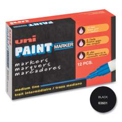 uni-Paint Permanent Marker, Medium Bullet Tip, Black (63601)