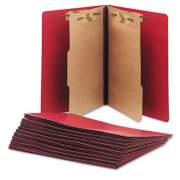 AbilityOne 7530015567917 SKILCRAFT Pressboard Top Tab Classification Folder, 2 Dividers, Letter Size, Dark Red, 10/Box