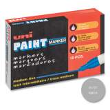 uni-Paint Permanent Marker, Medium Bullet Tip, Metallic Silver (63614)