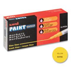uni-Paint Permanent Marker, Fine Bullet Tip, Yellow (63705)