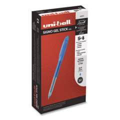 uni-ball Signo Gel Pen, Stick, Medium 0.7mm, Blue Ink, Blue Barrel, Dozen (69055)