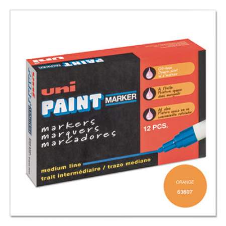 uni-Paint Permanent Marker, Medium Bullet Tip, Orange (63607)