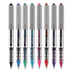 uni-ball VISION Roller Ball Pen, Stick, Fine 0.7 mm, Assorted Ink and Barrel Colors, Dozen (405338)
