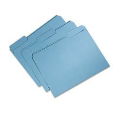 AbilityOne 7530015664131 SKILCRAFT Recycled File Folders, 1/3-Cut 1-Ply Tabs, Letter Size, Blue, 100/Box