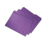 AbilityOne 7530015664133 SKILCRAFT Recycled File Folders, 1/3-Cut 2-Ply Tabs, Letter Size, Purple, 100/Box