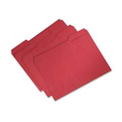 AbilityOne 7530015664134 SKILCRAFT Recycled File Folders, 1/3-Cut 1-Ply Tabs, Letter Size, Red, 100/Box