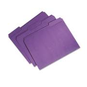 AbilityOne 7530015664135 SKILCRAFT Recycled File Folders, 1/3-Cut 1-Ply Tabs, Letter Size, Purple, 100/Box