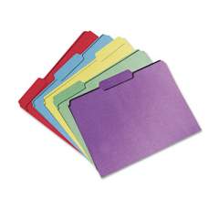 AbilityOne 7530015664138 SKILCRAFTRecycled File Folders, 1/3-Cut 1-Ply Tabs, Letter Size, Assorted, 100/Box