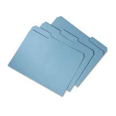 AbilityOne 7530015664144 SKILCRAFT Recycled File Folders, 1/3-Cut 2-Ply Tabs, Letter Size, Blue, 100/Box