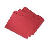 AbilityOne 7530015664146 SKILCRAFT Recycled File Folders, 1/3-Cut 2-Ply Tabs, Letter Size, Red, 100/Box
