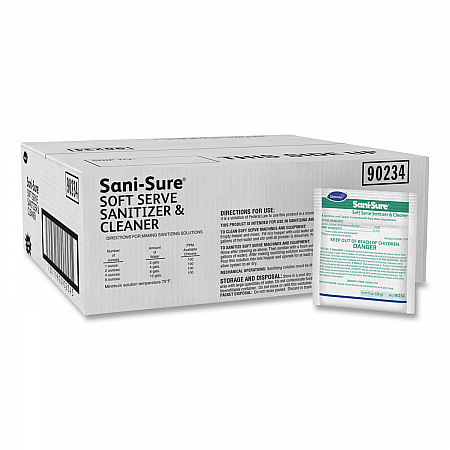 Sani Sure Soft Serve Sanitizer and Cleaner, Powder, 1 oz Packet, 100/Carton (90234)