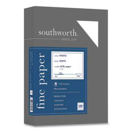 Southworth 25% Cotton Business Paper, 95 Bright, 20 lb, 8.5 x 11, White, 500 Sheets/Ream (403C)