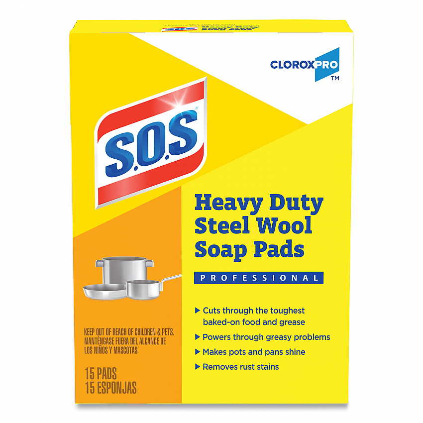 Steel Wool Soap Pads, 2.4 x 3, Steel, 15/Box (88320BX)
