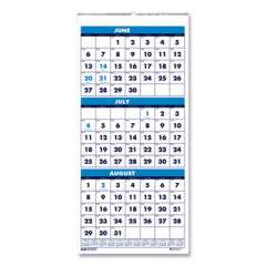 House of Doolittle Recycled Three-Month Format Wall Calendar, Vertical Orientation, 8 x 17, White Sheets, 14-Month (June to July): 2021 to 2022 (3645)