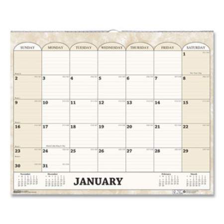 House of Doolittle Recycled Monthly Horizontal Wall Calendar, Marble Stone Artwork, 14.88 x 12, White/Sand Sheets, 12-Month (Jan to Dec): 2022 (319)