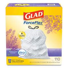 Glad OdorShield with Febreze, 13 gal, 0.72 mil, 25.75" x 11.75", White, 110/Box (79157)