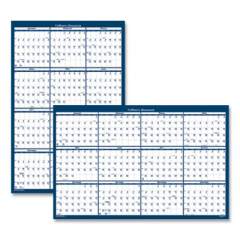 House of Doolittle Recycled Poster Style Reversible/Erasable Yearly Wall Calendar, 66 x 33, White/Blue/Gray Sheets, 12-Month (Jan to Dec): 2022 (3962)