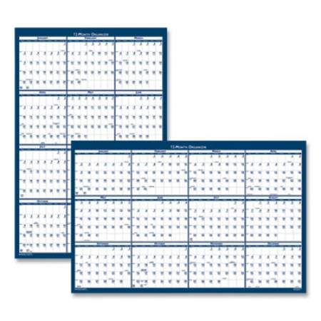 House of Doolittle Recycled Poster Style Reversible/Erasable Yearly Wall Calendar, 32 x 48, White/Blue/Gray Sheets, 12-Month (Jan to Dec): 2022 (3961)