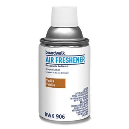 Boardwalk Metered Air Freshener Refill, Vanilla Bean, 5.3 oz Aerosol Spray, 12/Carton (906)
